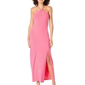 NWT $ 99  1.STATE CENTER RUCHED HALTER KNIT JUNEBERRY MIDI DRESS SZ MEDIUM